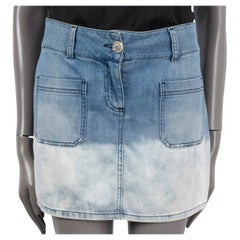 CHANEL blue cotton 2011 11C SAINT TROPEZ WASHED DENIM MINI Skirt 38 S