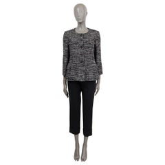 CHANEL blue cotton 2012 12K COLLARLESS TWEED Jacket 36 XS