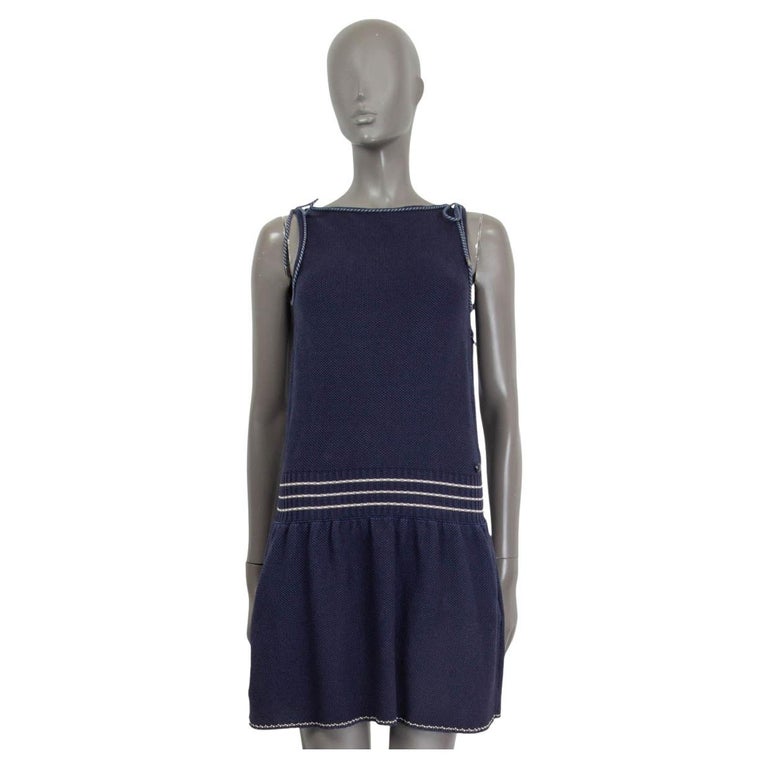 sachin and babi light blue dress CHANEL blue cotton 2015 CORD EMBELLISHED DROP WAIST Dress 38 S For Sale at  1stDibs
