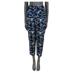 Chanel cotone blu 2019 19C LA PAUSA STAMPATO PLEATED Pantaloni 40 M