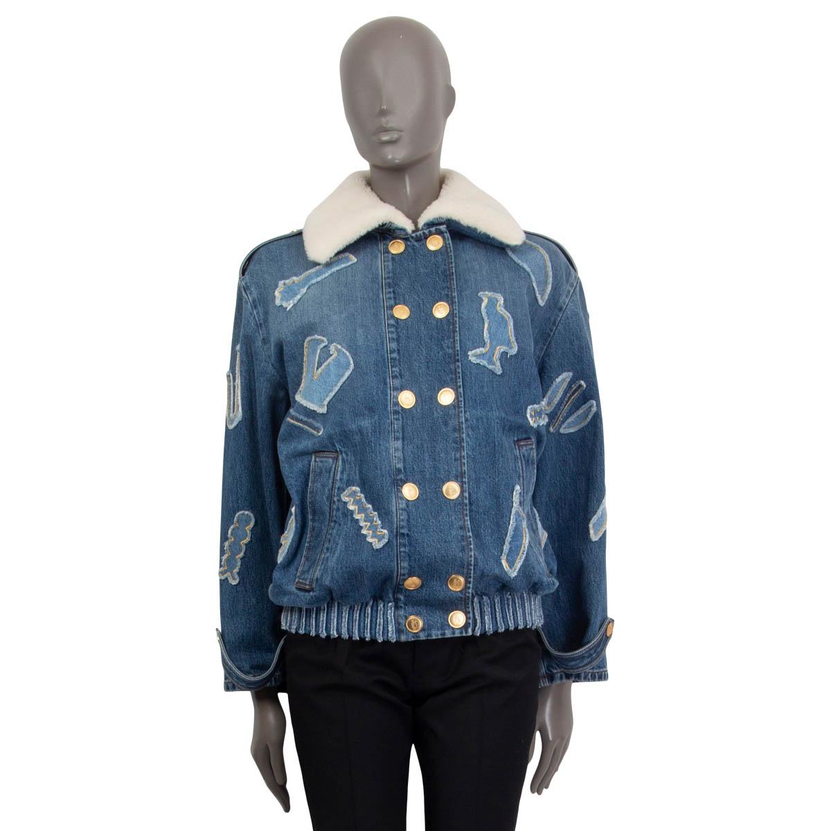 Veste CHANEL bleue en coton et jean a col ras du cou 2019 40 M