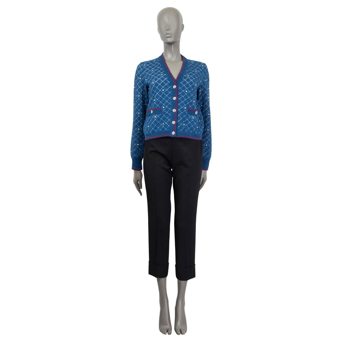 Blue CHANEL blue cotton 2020 TERRY Cardigan Sweater 36 XS