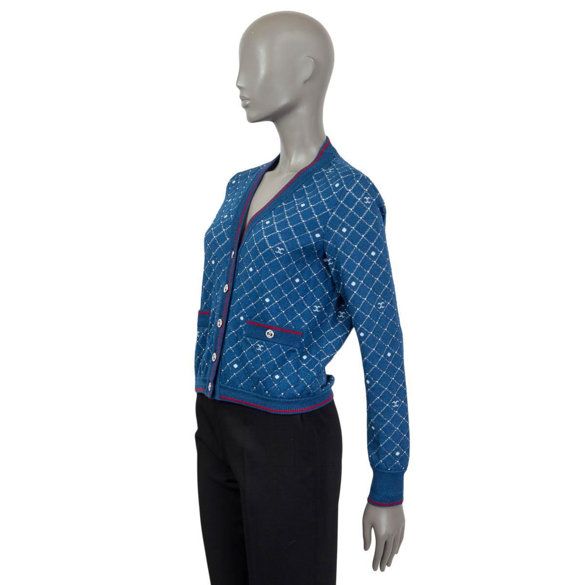 CHANEL blue cotton 2020 TERRY Cardigan Sweater 36 XS 1
