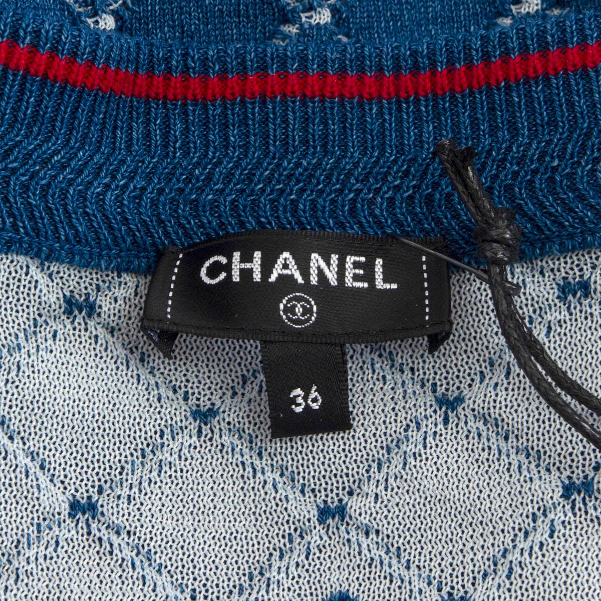 CHANEL blue cotton 2020 TERRY Cardigan Sweater 36 XS 4