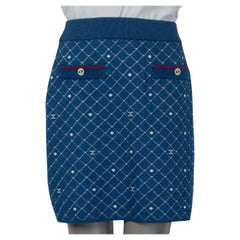CHANEL blue cotton 2020 TERRY MINI Skirt 38 S