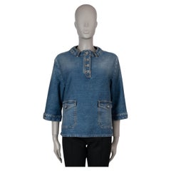 CHANEL Blaues Baumwollhemd aus Baumwolle 24S WASHED DENIM 36 XS
