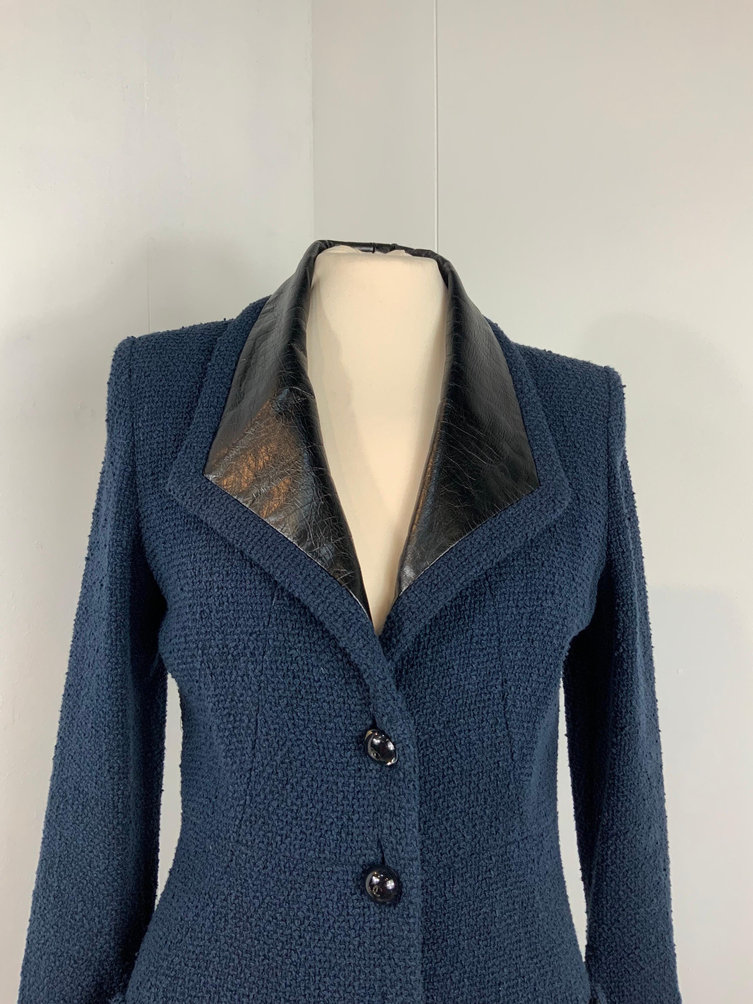 Black Chanel blue cotton Coat