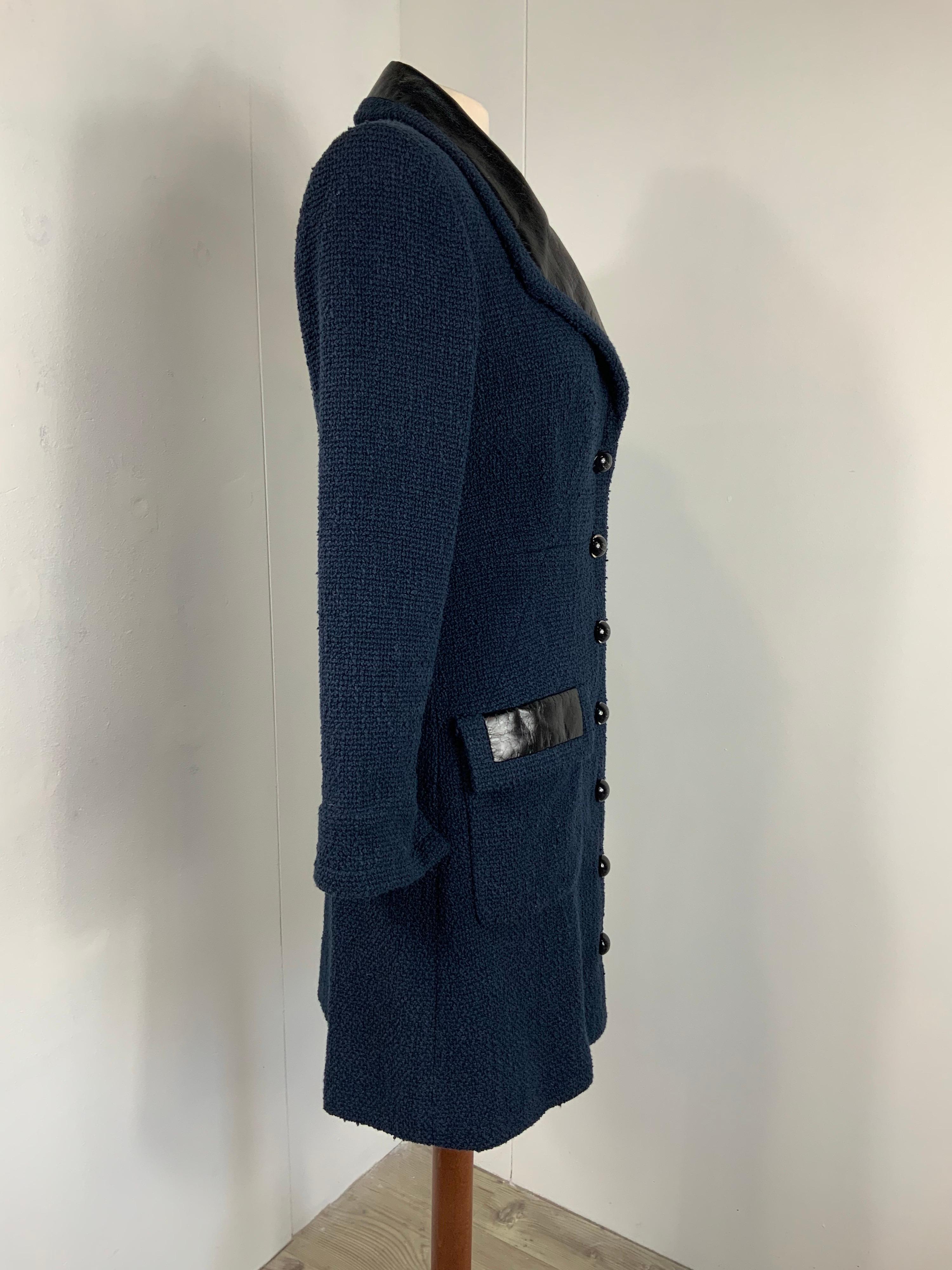 Chanel blue cotton Coat In Good Condition In Carnate, IT