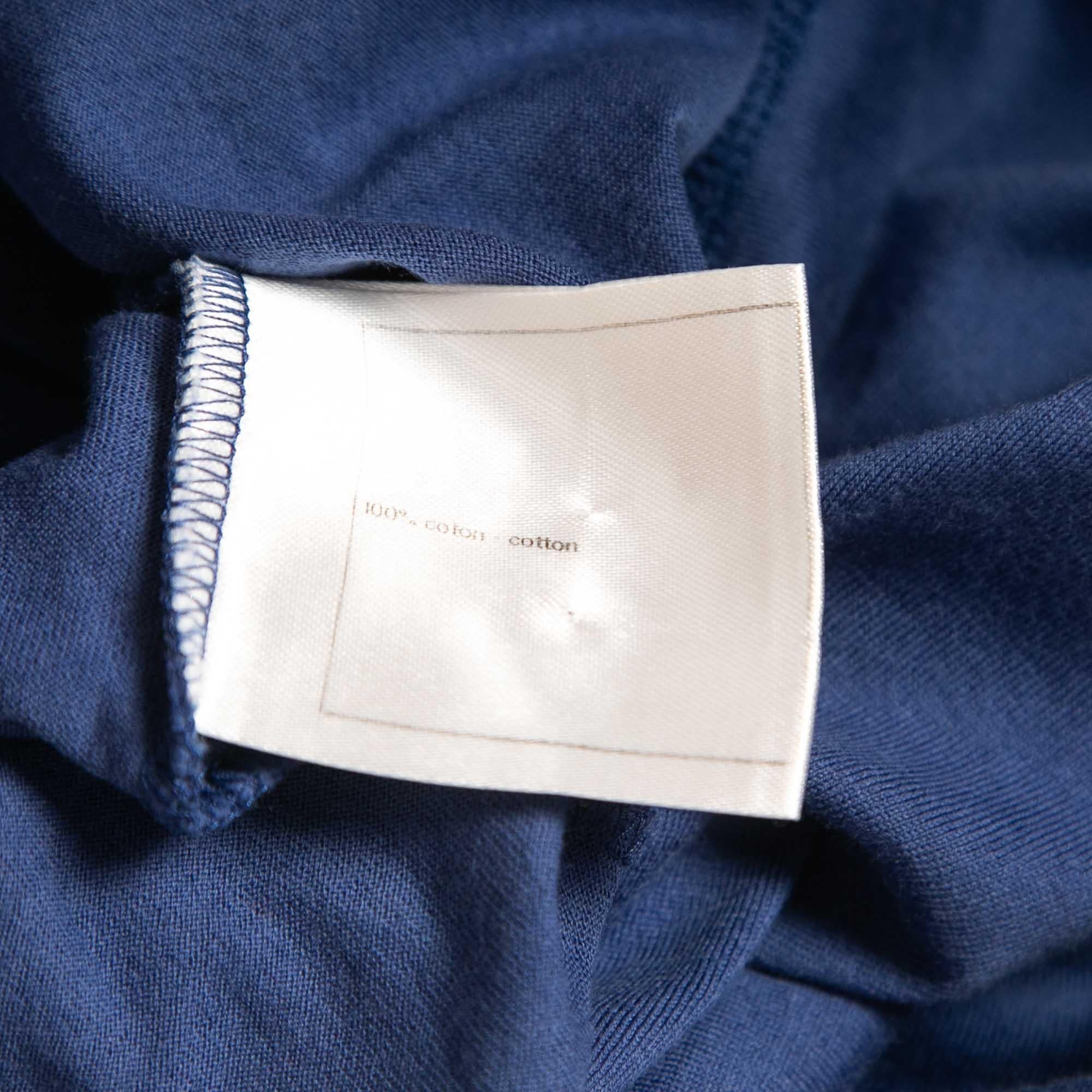 Chanel Blue Cotton Patch Detail T-Shirt M 1