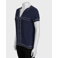 Chanel Blue Cotton T-Shirt with White Trim - Stylish Fit FR 38 M