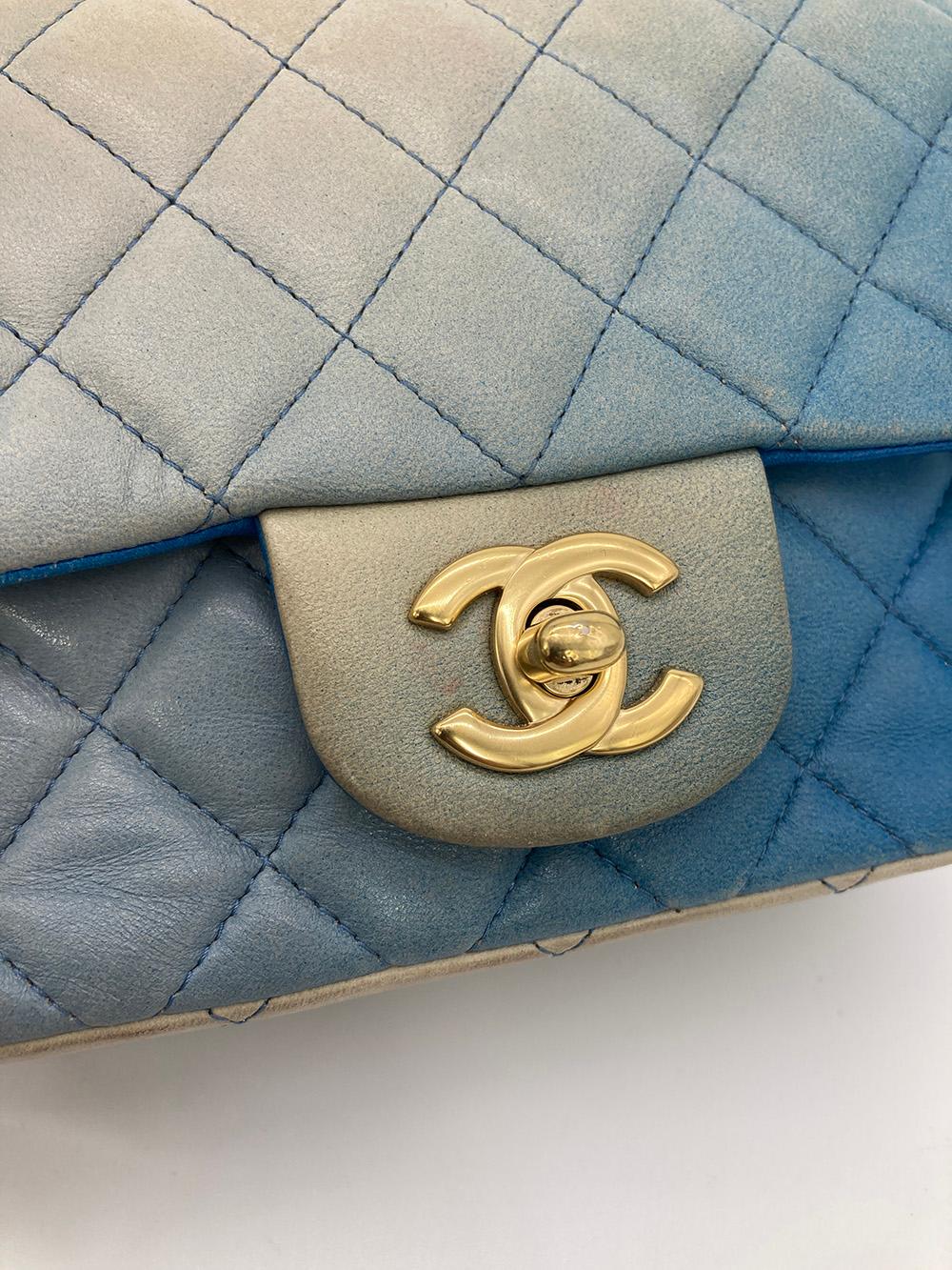 Chanel Blue Degrade Mini Square Classic Flap  3
