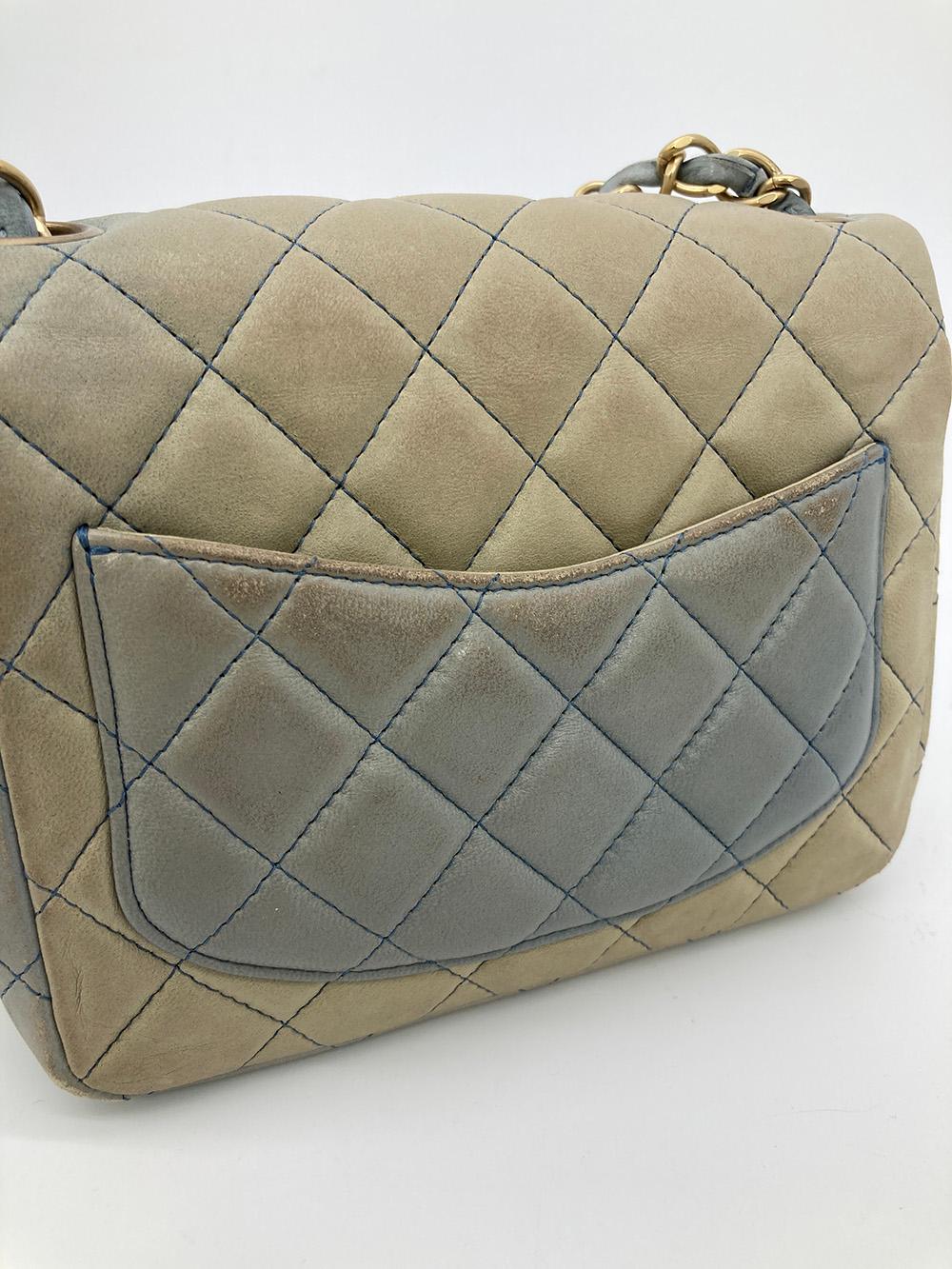 Chanel Blue Degrade Mini Square Classic Flap  4