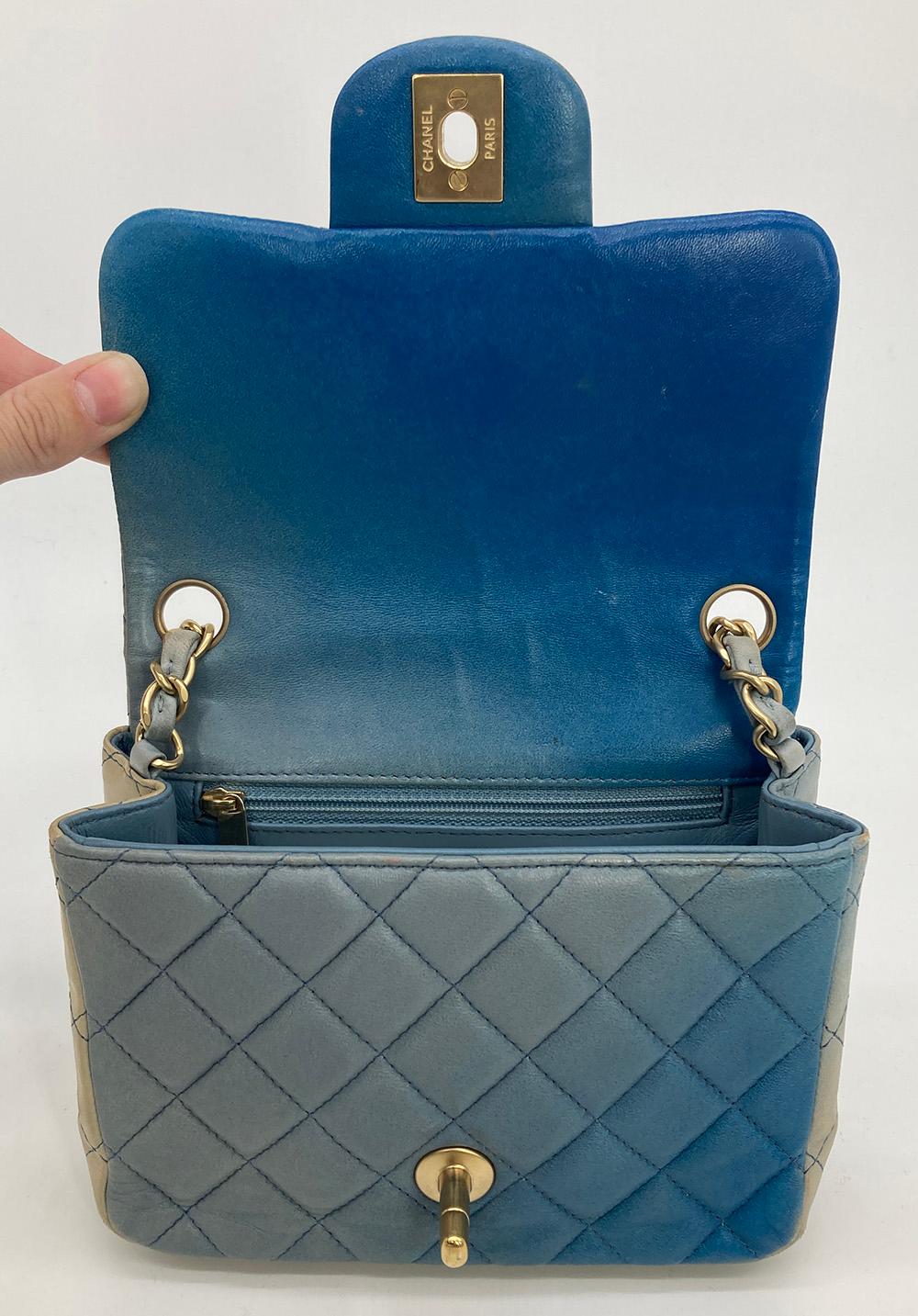 Chanel Blue Degrade Mini Square Classic Flap  10