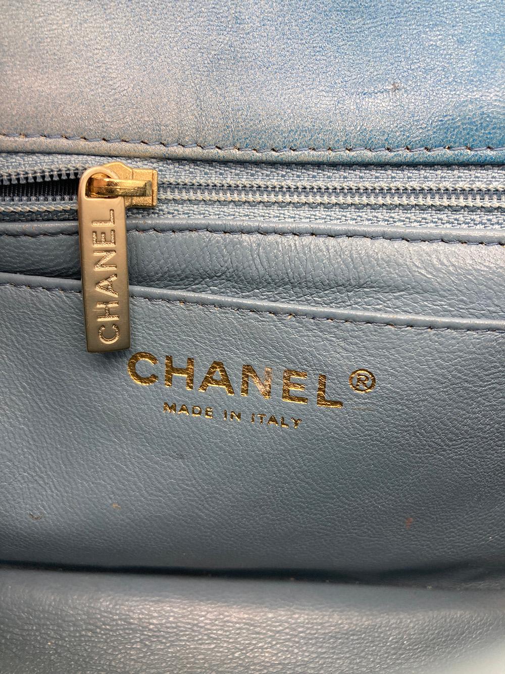 Chanel Blue Degrade Mini Square Classic Flap  13