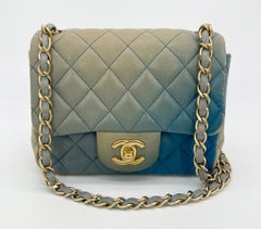 Chanel Blue Degrade Mini Square Classic Flap 