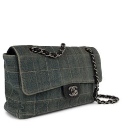 CHANEL blue DENIM CHOCOLATE BAR MEDIUM FLAP Bag