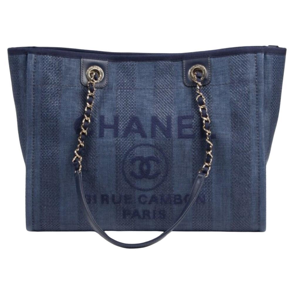 Chanel Blue Denim Deauville Small Shopping Bag, perfect for summer