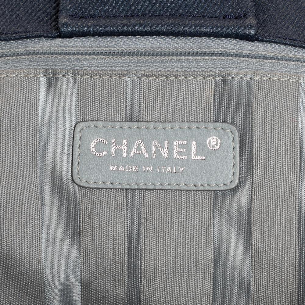 Chanel Blue Denim Disc Accordion Flap Bag 1