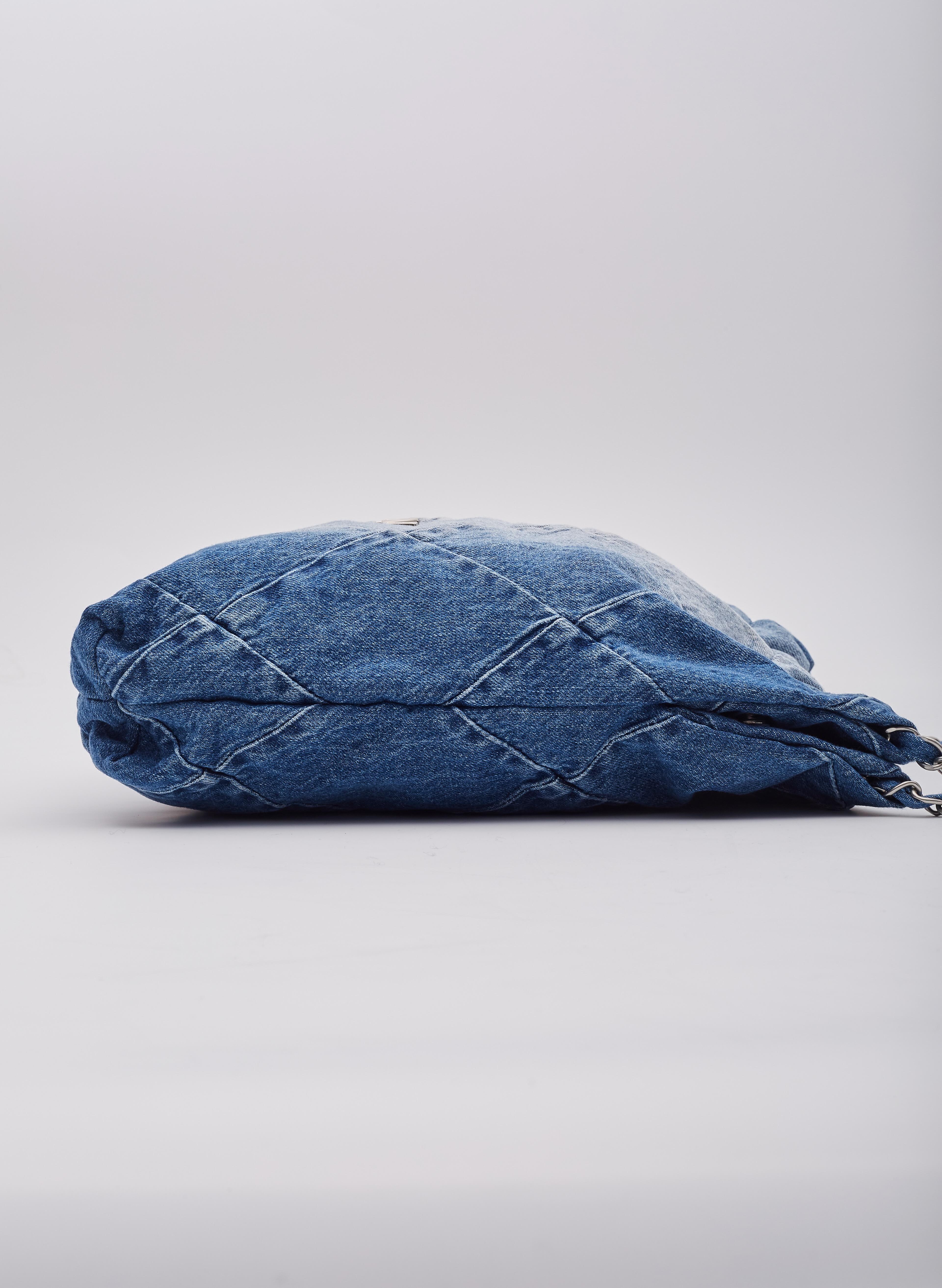 Chanel Blue Denim Drawstring Chanel 22 Bag Medium 1
