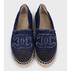 Chanel Blue Denim Espadrilles Size 41
