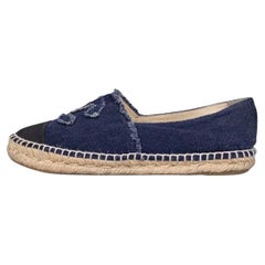 Chanel Blue Denim Espadrilles Size 41