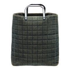 Chanel Blue Denim Flat Quilted Tote Bag