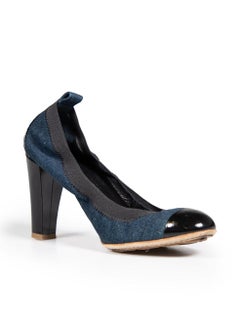 Chanel Blue Denim High Heeled Pumps Size IT 38