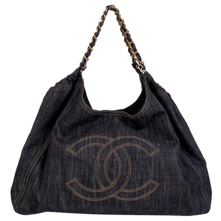 Chanel Pre-owned 2008-2009 CC Diamond-Quilted Denim Tote Bag - Blue