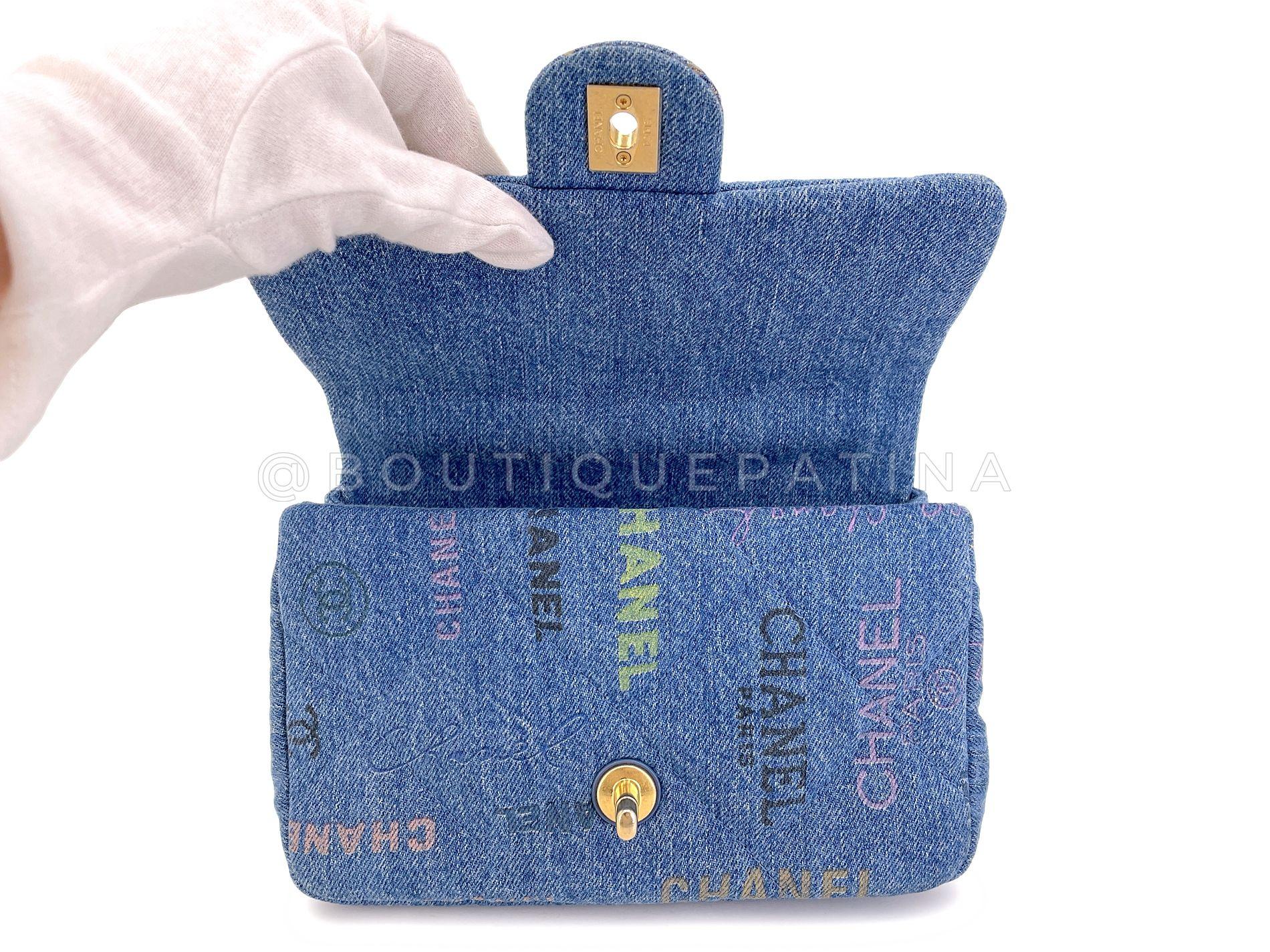 Chanel Blue Denim Mood Rectangular Mini Flap Bag GHW 68287 6