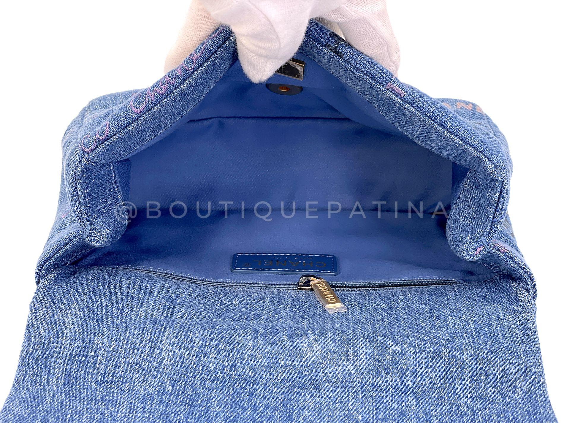 Chanel Blue Denim Mood Rectangular Mini Flap Bag GHW 68287 7