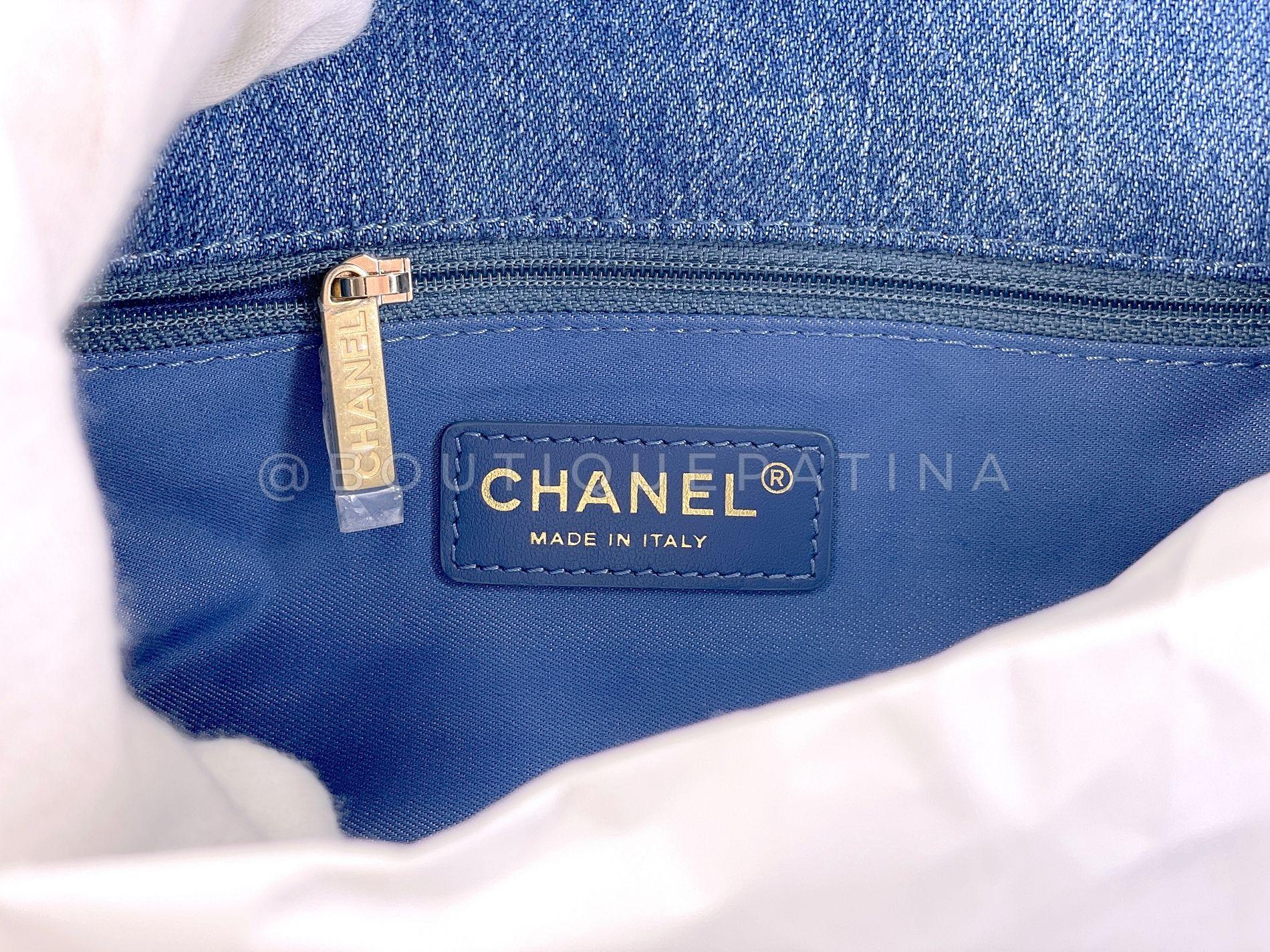 Chanel Blue Denim Mood Rectangular Mini Flap Bag GHW 68287 8