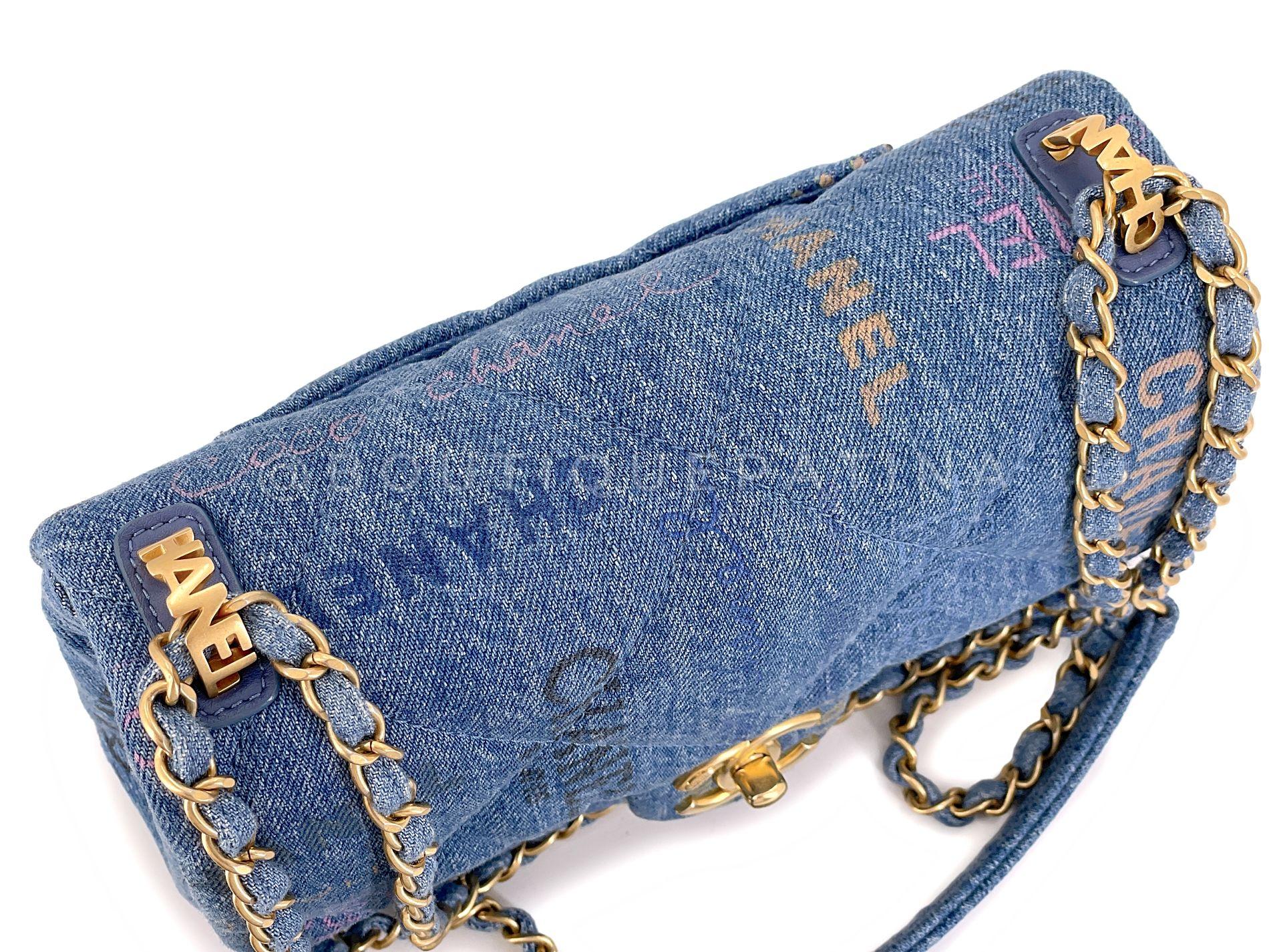 Women's Chanel Blue Denim Mood Rectangular Mini Flap Bag GHW 68287
