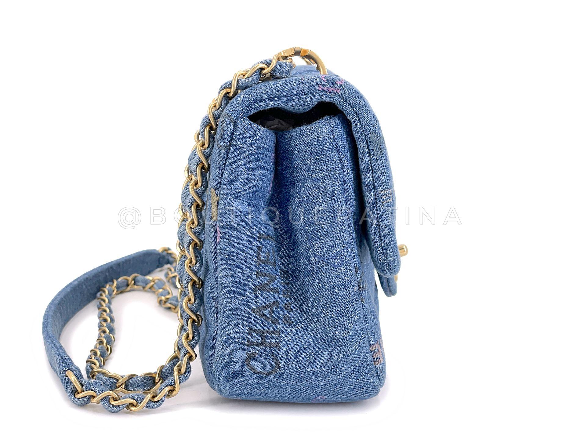 Chanel Blue Denim Mood Rectangular Mini Flap Bag GHW 68287 1