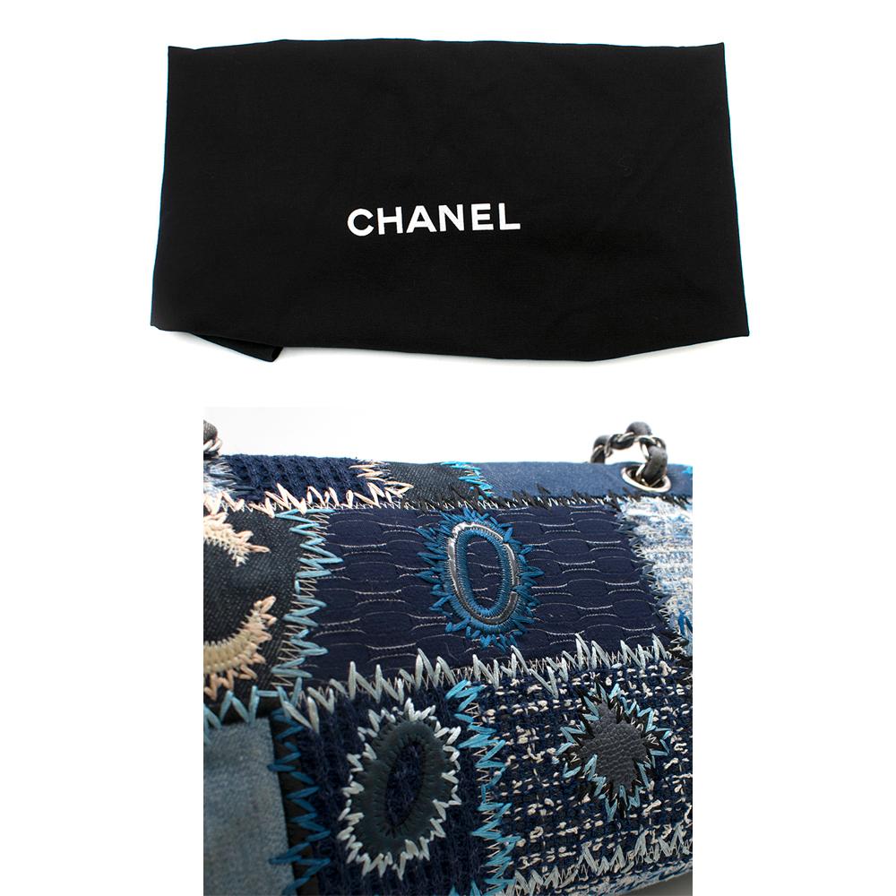 Chanel Blue Denim Patchwork Classic Flap Bag 25cm 2
