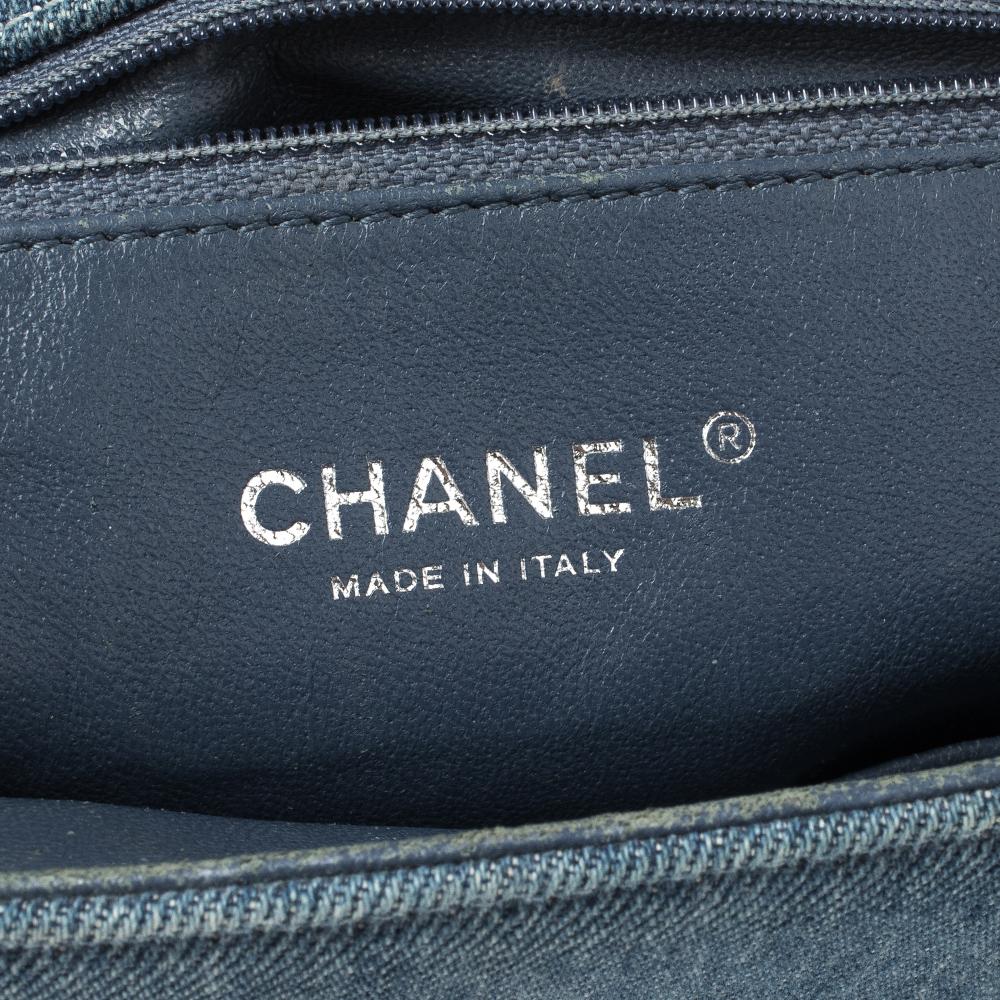 Chanel Blue Denim Quilted Leather Large Boy Flap Bag 2