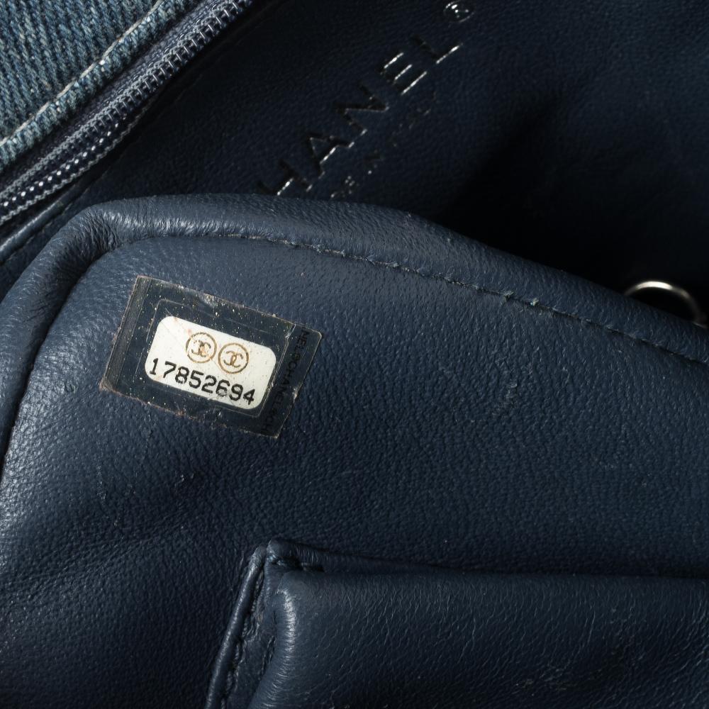 Chanel Blue Denim Quilted Leather Large Boy Flap Bag 3