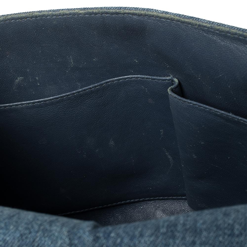 Chanel Blue Denim Quilted Leather Large Boy Flap Bag 4