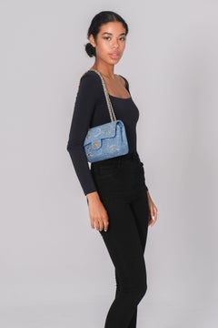 Chanel Blue Denim Sequin Cc Flap Bag 23B SMALL