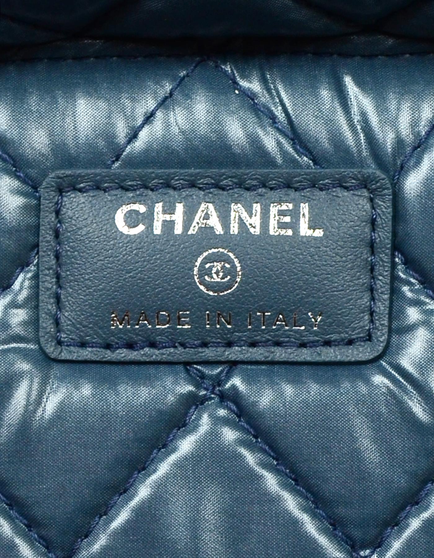 Women's Chanel Blue Denim Sequins Deauville Vanity Case Bag