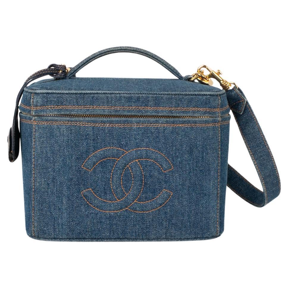 Chanel Blue Denim Vanity Bag, 1996/1997 For Sale
