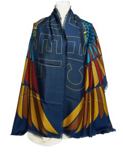 Chanel Blue Egyptian Silk Shawl