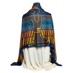 Chanel Blue Egyptian Silk Shawl