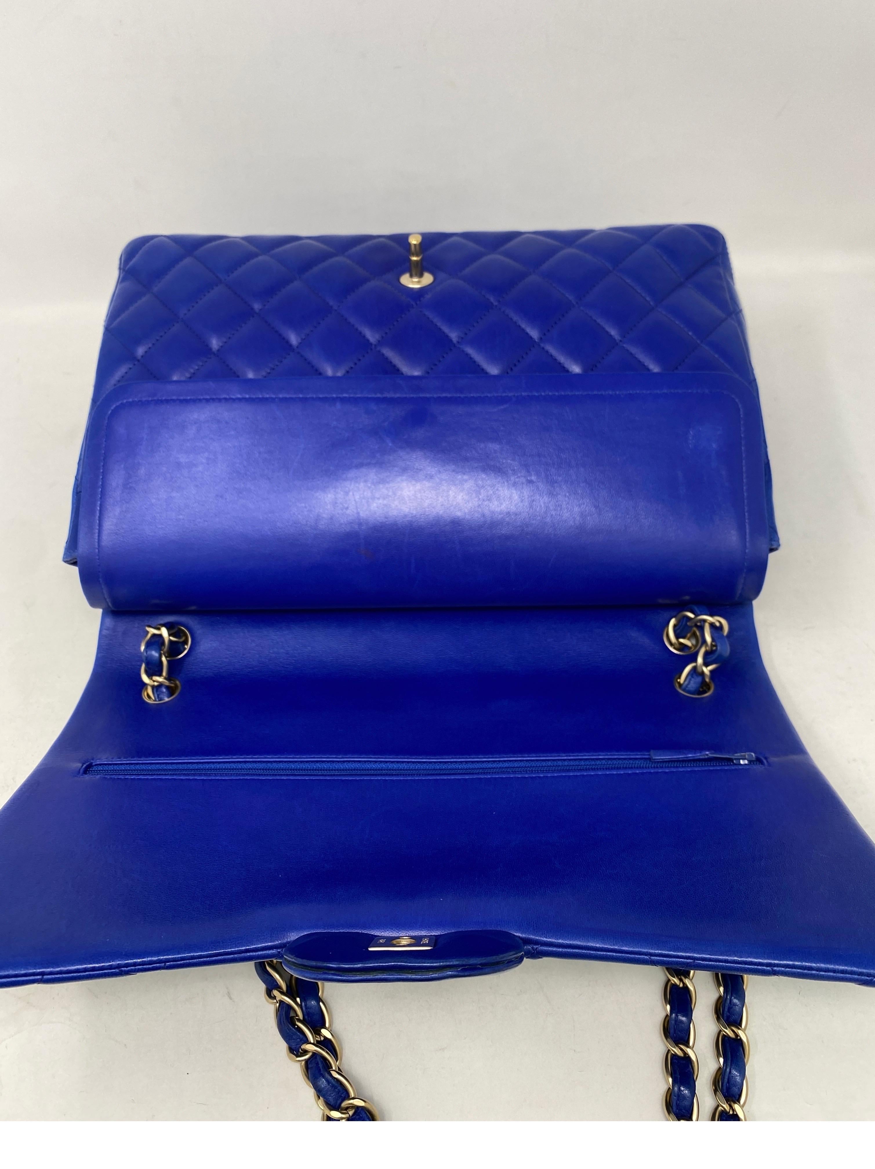 Chanel Blue Electric Maxi Lambskin Bag 8
