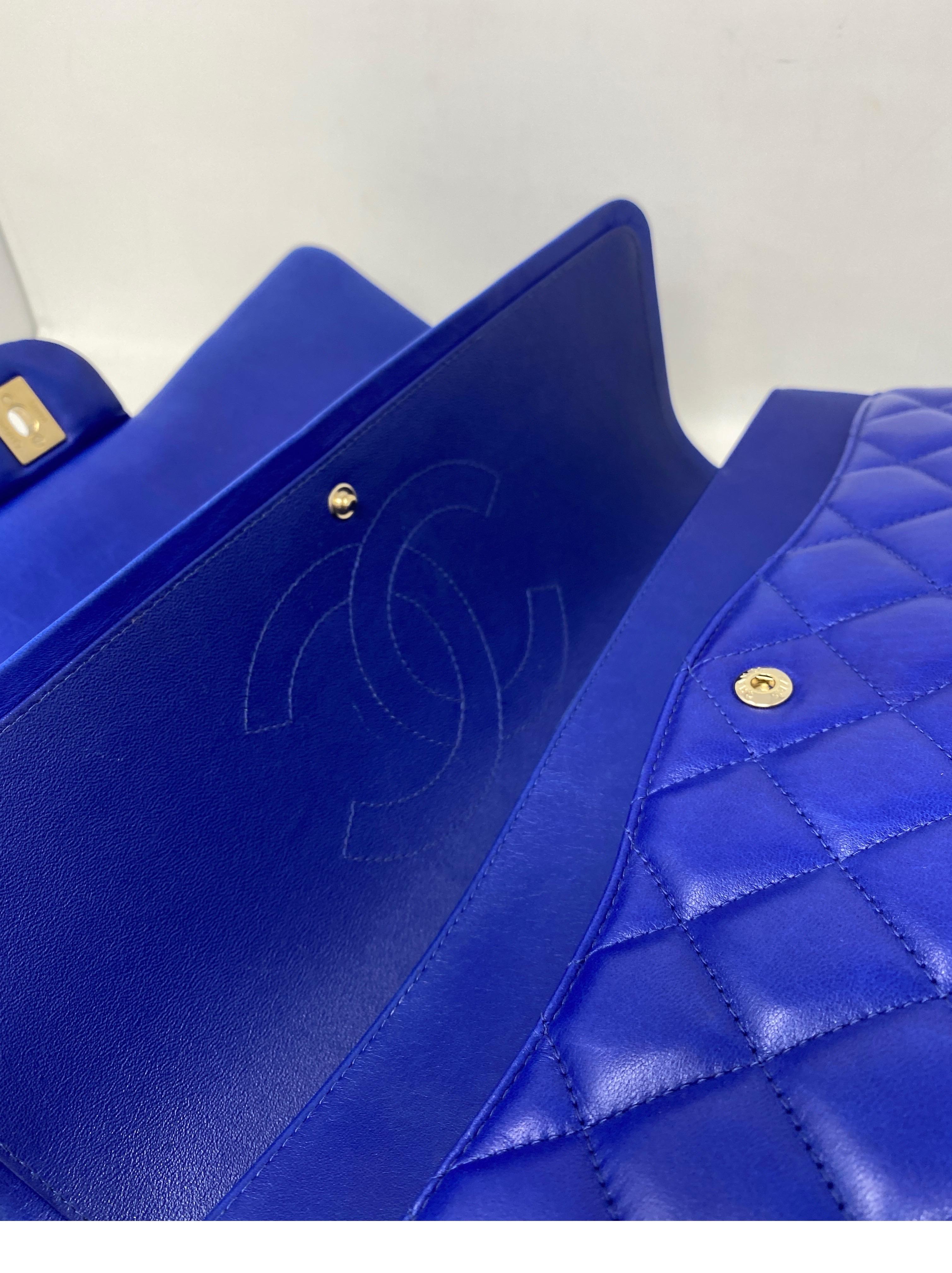 Chanel Blue Electric Maxi Lambskin Bag 15