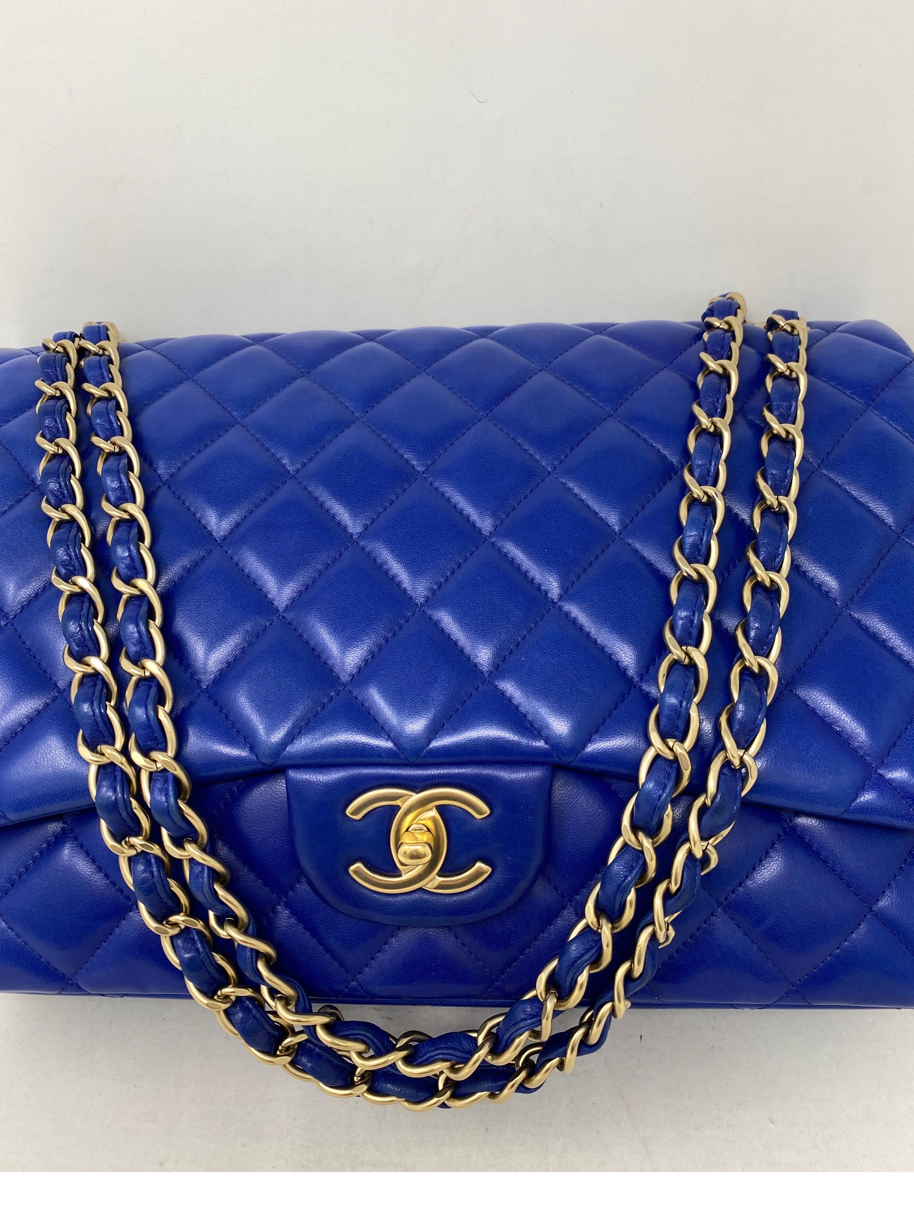 Women's or Men's Chanel Blue Electric Maxi Lambskin Bag