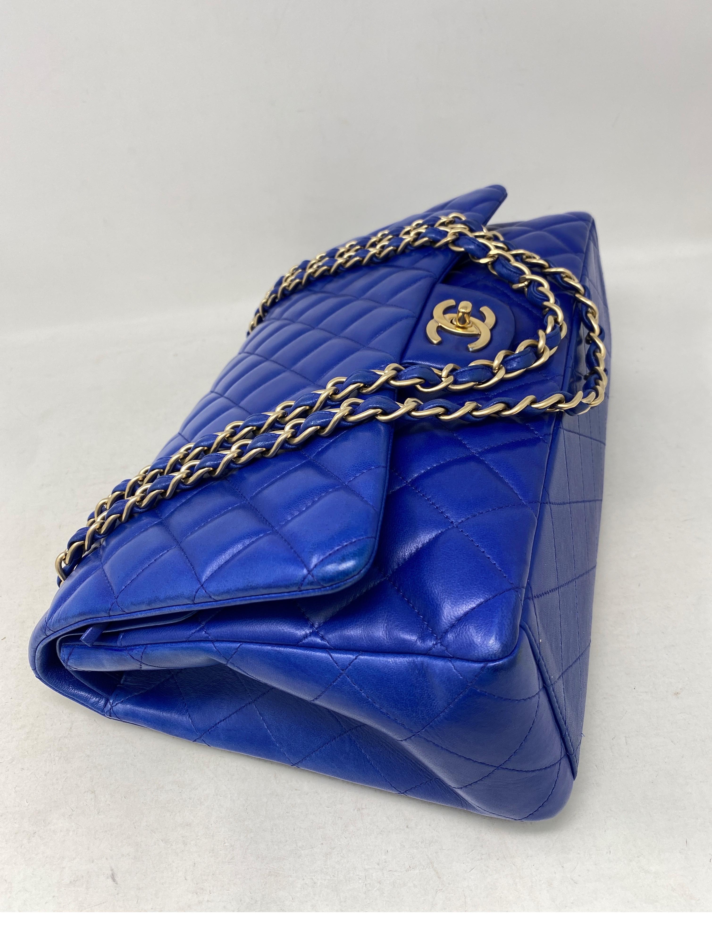 Chanel Blue Electric Maxi Lambskin Bag 2