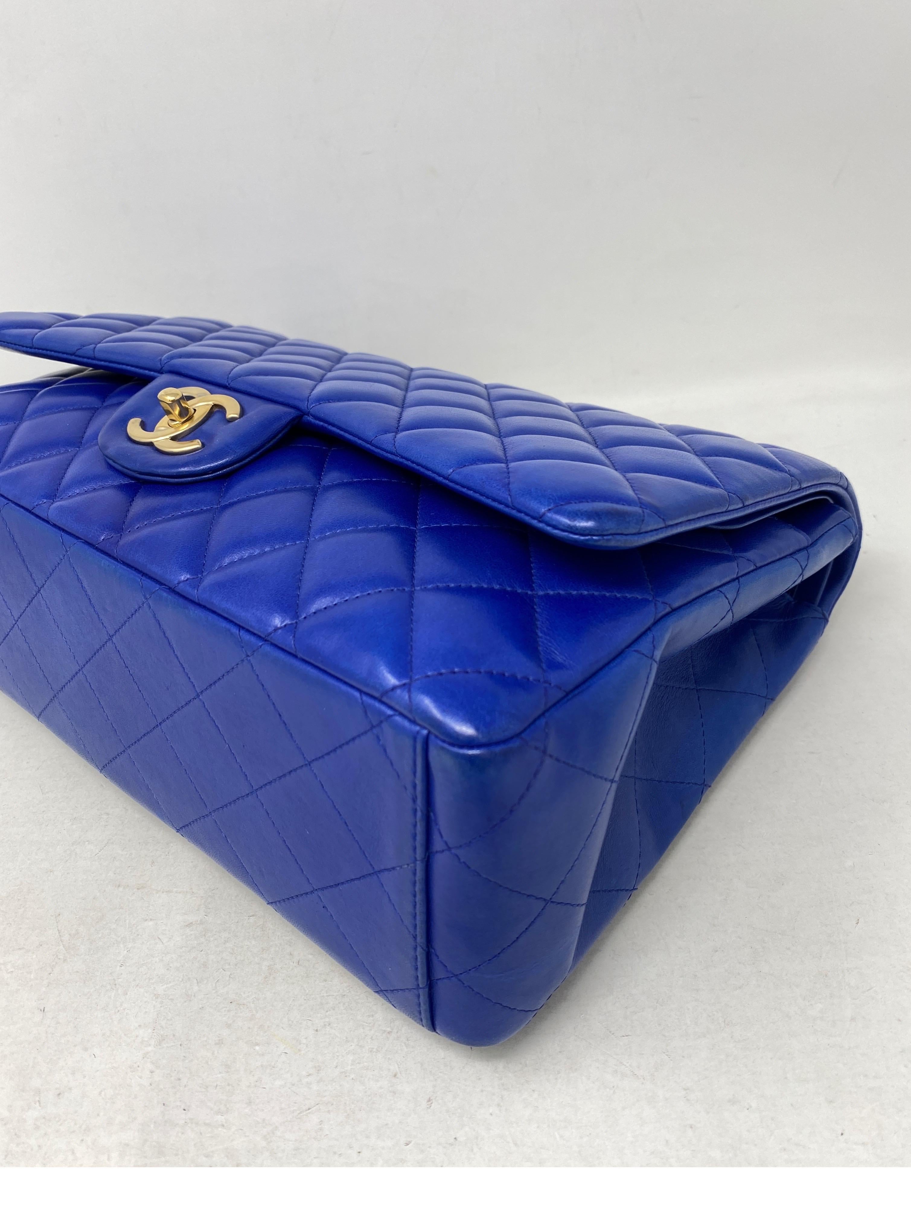 Chanel Blue Electric Maxi Lambskin Bag 4
