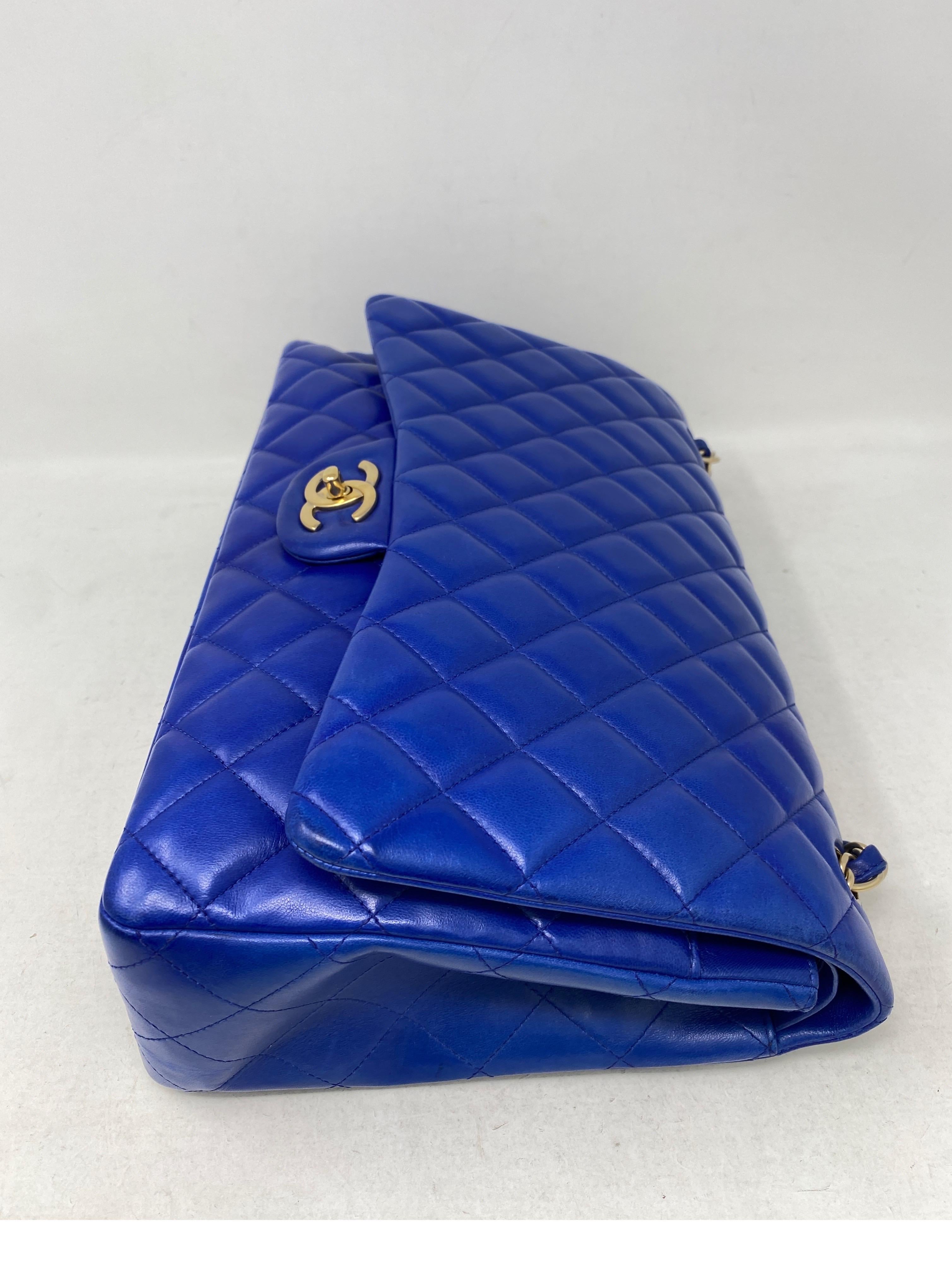 Chanel Blue Electric Maxi Lambskin Bag 5
