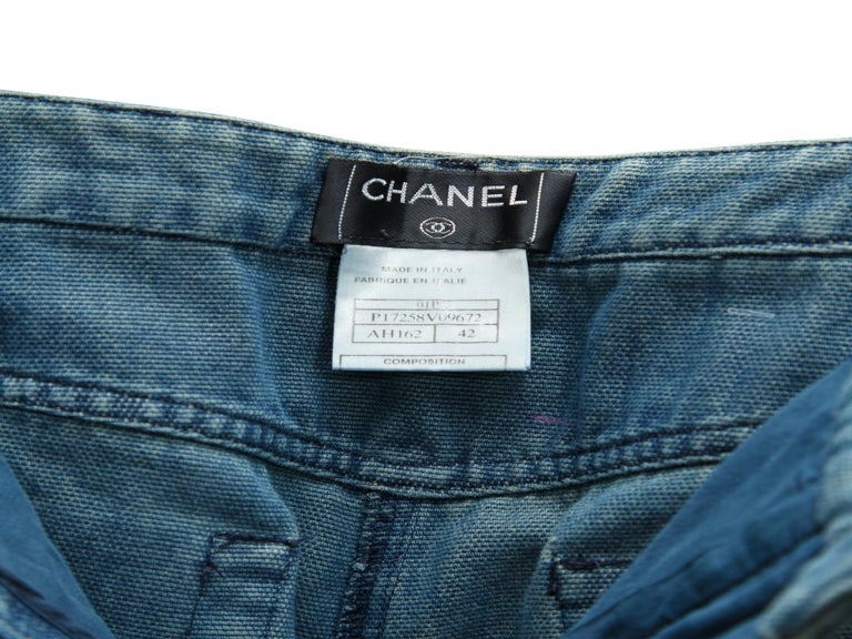 Chanel Blue Embellished Jeans at 1stDibs