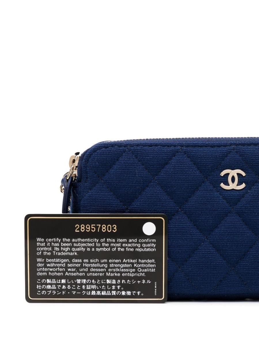 Chanel Blue Fabric Double Zip Wallet On Chain at 1stDibs chanel